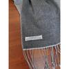 Used FRAME Handling Cashmere Silk Herringbone Scarf Pashmina Gray