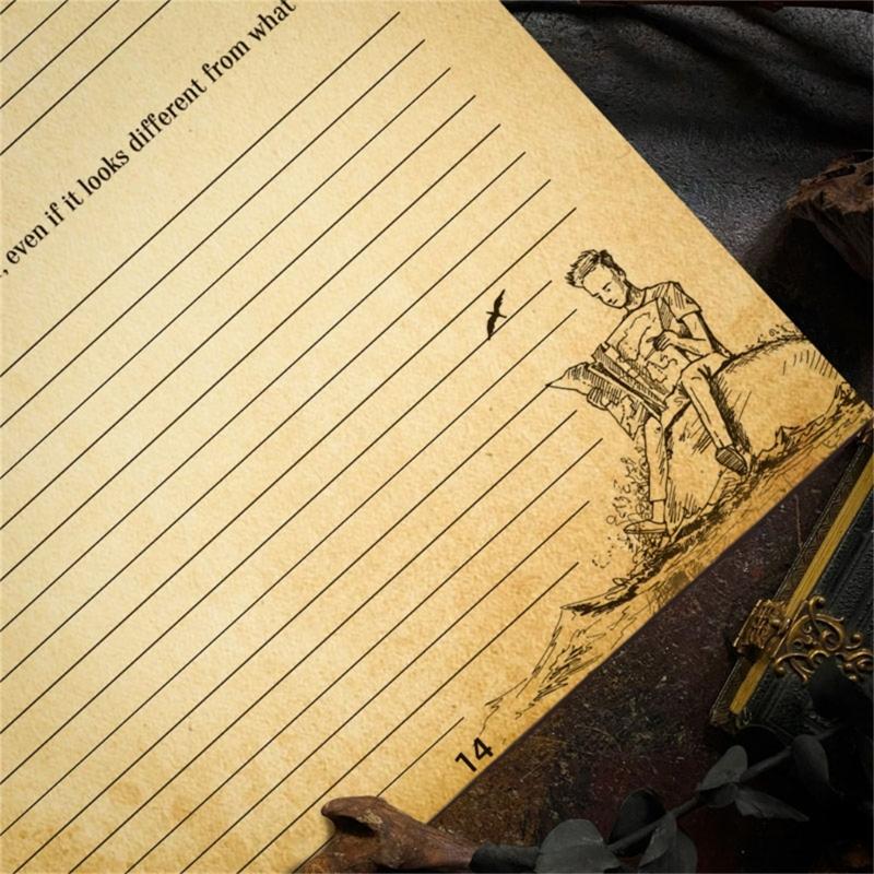 Mystisches Notizbuch im Stil der dunklen Ästhetik mit 42 Blättern für tägliches Journaling und spirituelle Reflexion