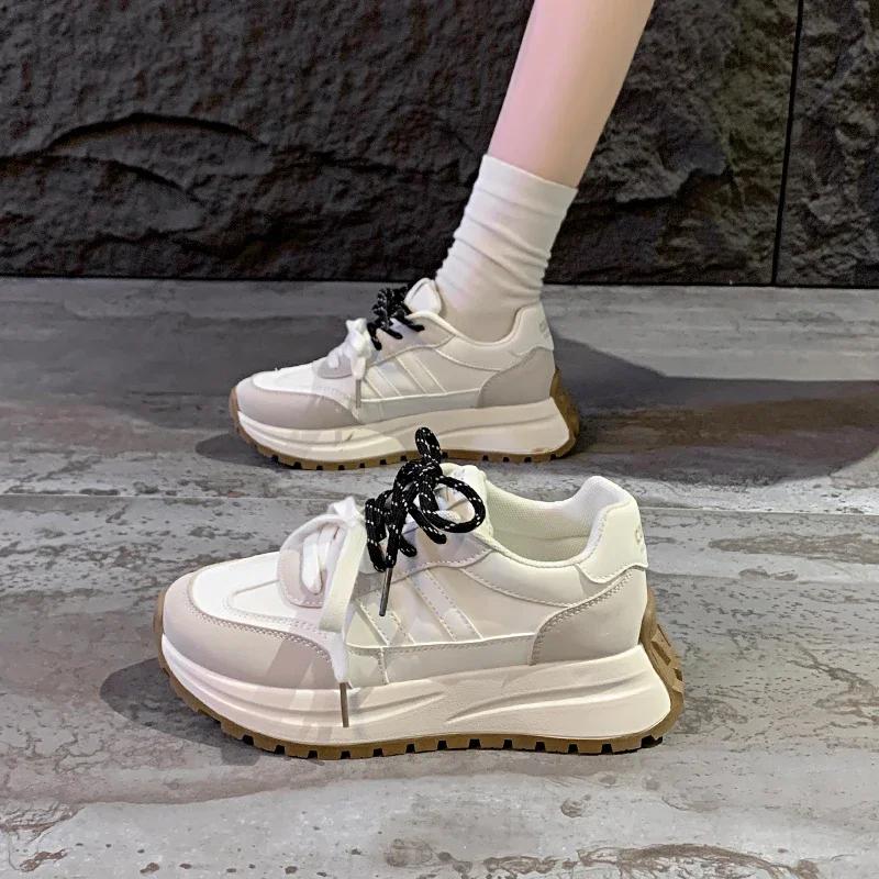 Casual Sneakers Women Shoes Lace-up Designer Running Shoes Autumn Brand New Trend Outdoor Comfort Breathable Mujer Zapatos