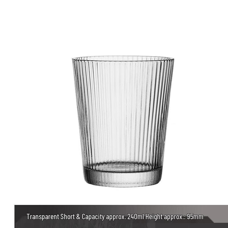 Vertical Striped Glass Drinking Cup Set