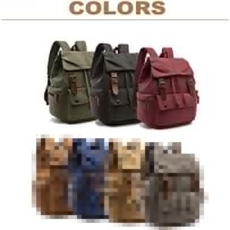 Rufun Canvas Backpack Vintage Laptop Backpack Large Capacity Travel Hiking Daypack Unisex Bag