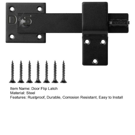 Barn Door Flip Latch with Mounting Accessories 360-Degree Rotation Privacy Security Easy To Install Sliding Door Latch Gate Latch