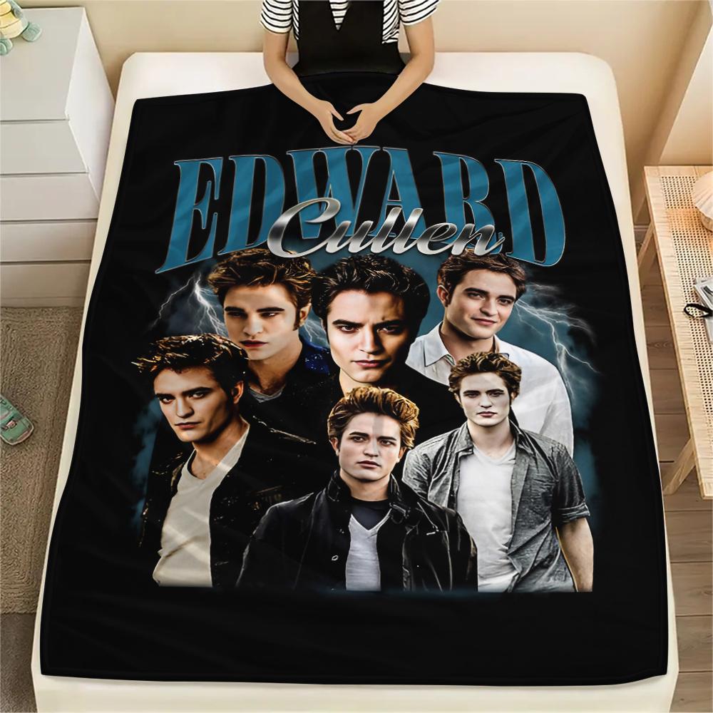 1 Stück Edward Cullen Druck Flanelldecke, Hohe Qualität für alle Jahreszeiten, Heimdekoration, Wärme und Komfort, Perfekt für Weihnachtsgeschenke
