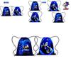 Sonic Hedgehog Drawstring Bag Portable Oxford Cloth Bag For Gifts Blue Color Creative Cartoon Style