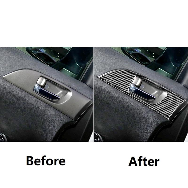 A87Q-Carbon Fiber for Subaru Impreza 2009 2010 2011 Car Inner Door Handle Panel Cover Trim Interior Accessories