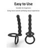 Silicone Strap On Penis Butt Plug Anal Beads with Cock Ring Delay Ejaculation Anus Plug Adult Massager Double Penetration Dildo Massager Anal Sex Toys