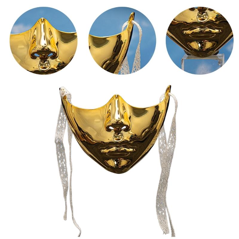Masquerade Mask Beauty Mask Mechanical Half Face Mask Party Mask Halloween Cosplay Mask for Women Men Aesthetics Mask