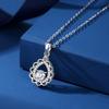 Women's Rhodium Plated 925 Sterling Silver Water Drop Necklace Zirconia Moissanite Pendant Anniversary Wedding Jewelry