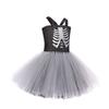 Halloween Terror Costumes For Girls Black White Ghost Scary Outfits Halloween Skeleton Fancy Tutu Dress For Kids