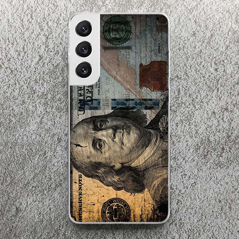 Banknote Dollar Cash Money Print Soft Case for Samsung Galaxy S25 S24 S23 S22 Ultra S21 Plus S20 FE Phone Shell S10 + Pattern Co
