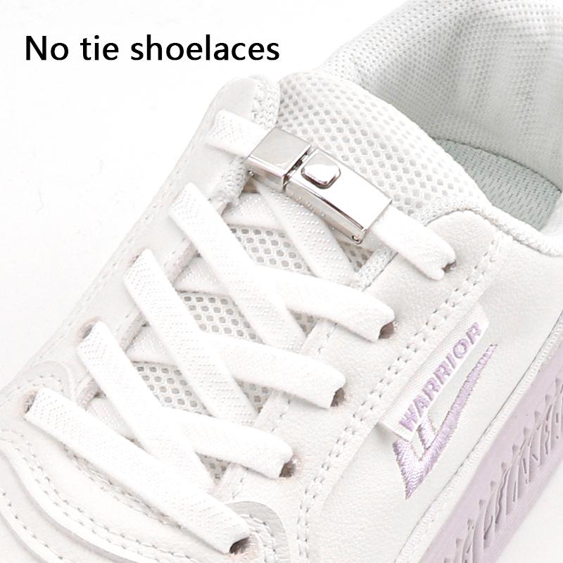 1 Paar Druckverschluss Schnürsenkel ohne Binden Elastische Schnürsenkel Sneaker Erwachsene Kinder 8MM Flach Tennis Keine Schnürsenkel zum Binden für Schuhe Zubehör