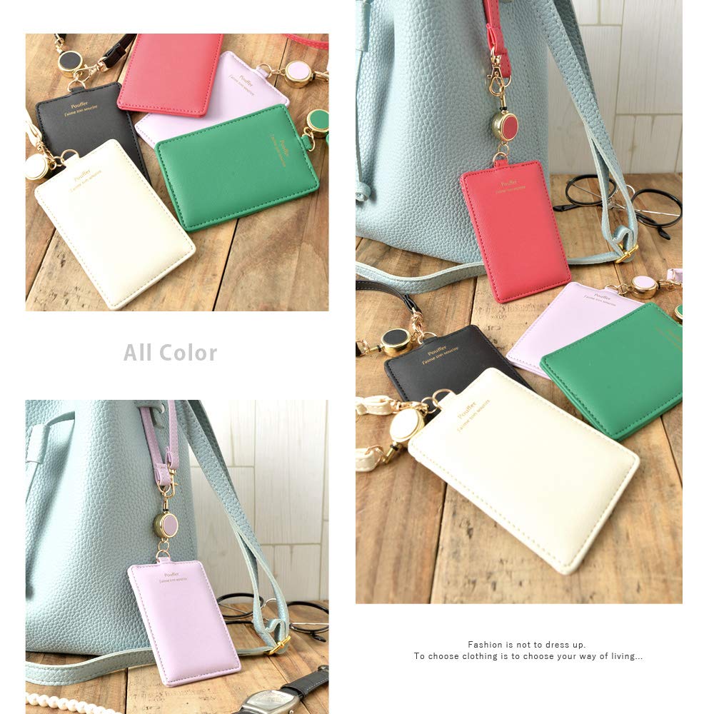 Gold F Reel Pass Case for Women with Leather Strap D-LOOP Poufé (124500-010-815)