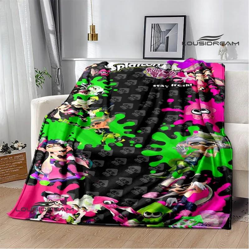 3D Cartoon game Splatoon printed blankets Picnic blanket Warm Flannel blankets Home bed linings blankets for beds Birthday Gift