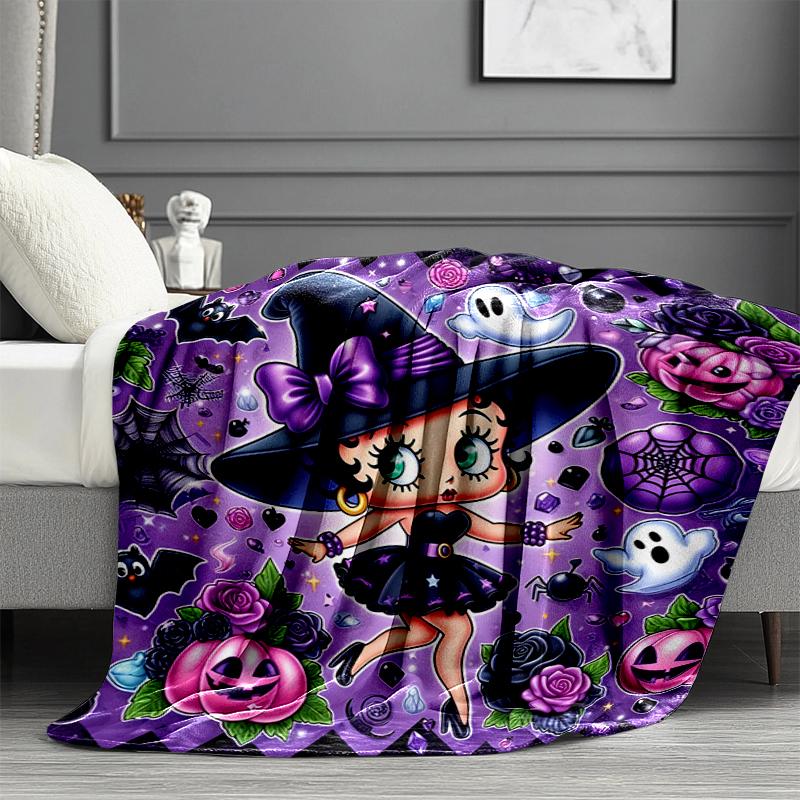 Betty Boop Print Blanket - Soft & Comfortable, for Bedroom, Travel, Sofa, Home Decoration - Birthday Christmas Gift for Friend