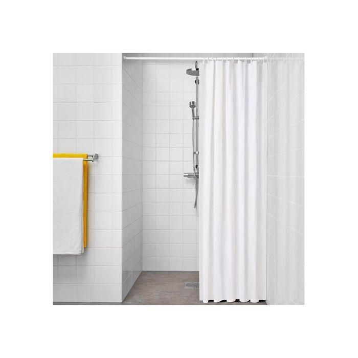 Rideau de bain - Basic Blanc - 180 x 180 cm - 100% PVC - Imperméable et anti-moisissure