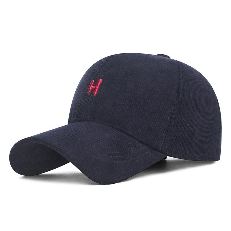 Autumn Winter Embroidery Letters Corduroy Cap Men Women Velvet Warm Baseball Cap