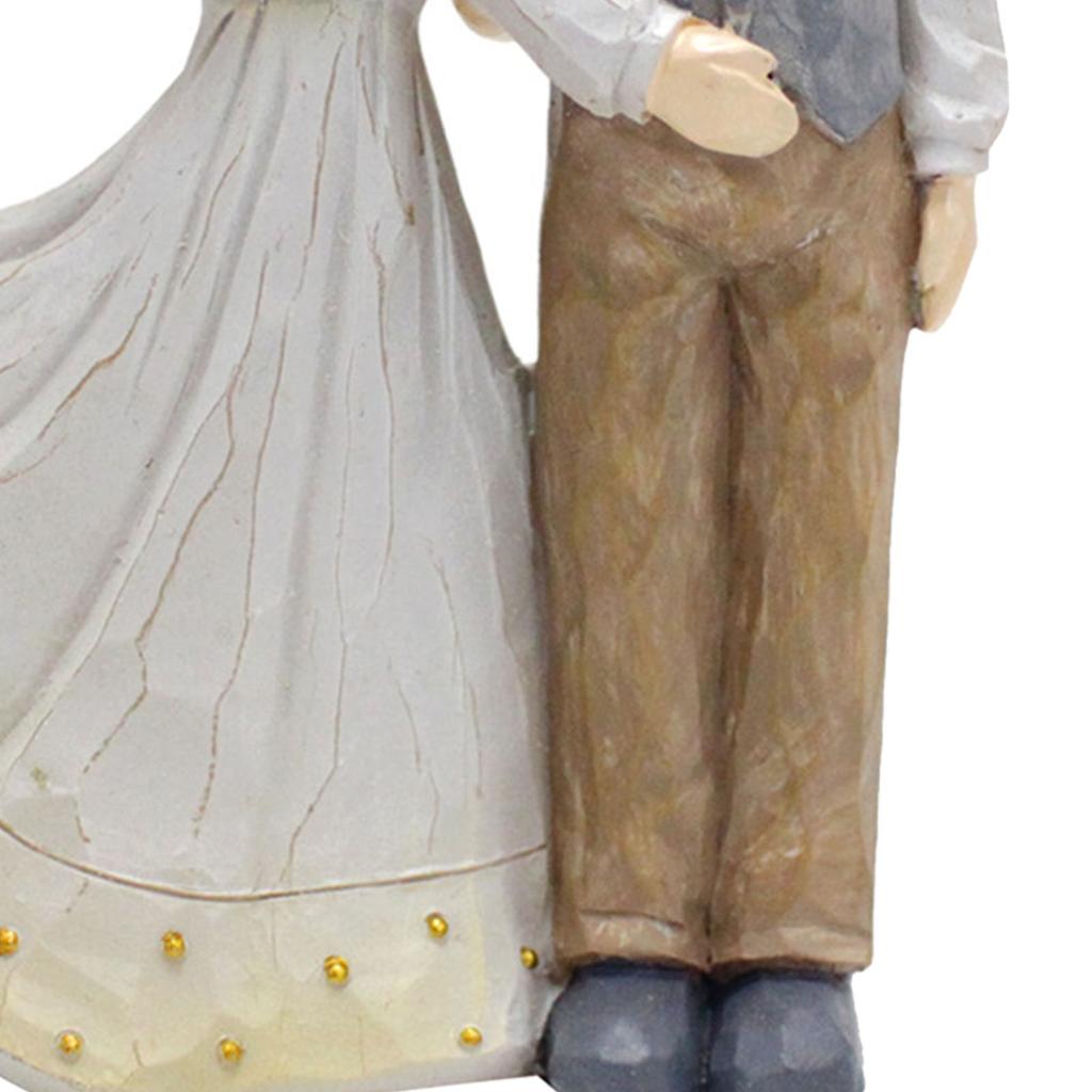 Paar Skulpturen Harz Dekorativ Europäischer Stil Gesichtslos Romantische Hochzeitsfiguren für Heimtischdekoration