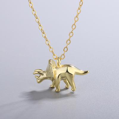 Retro Punk Dinosaurier Halskette Für Frauen Männer Tier Eotriceratops Anhänger Halsketten Halsband Charme Schmuck Valentinstag Geschenke