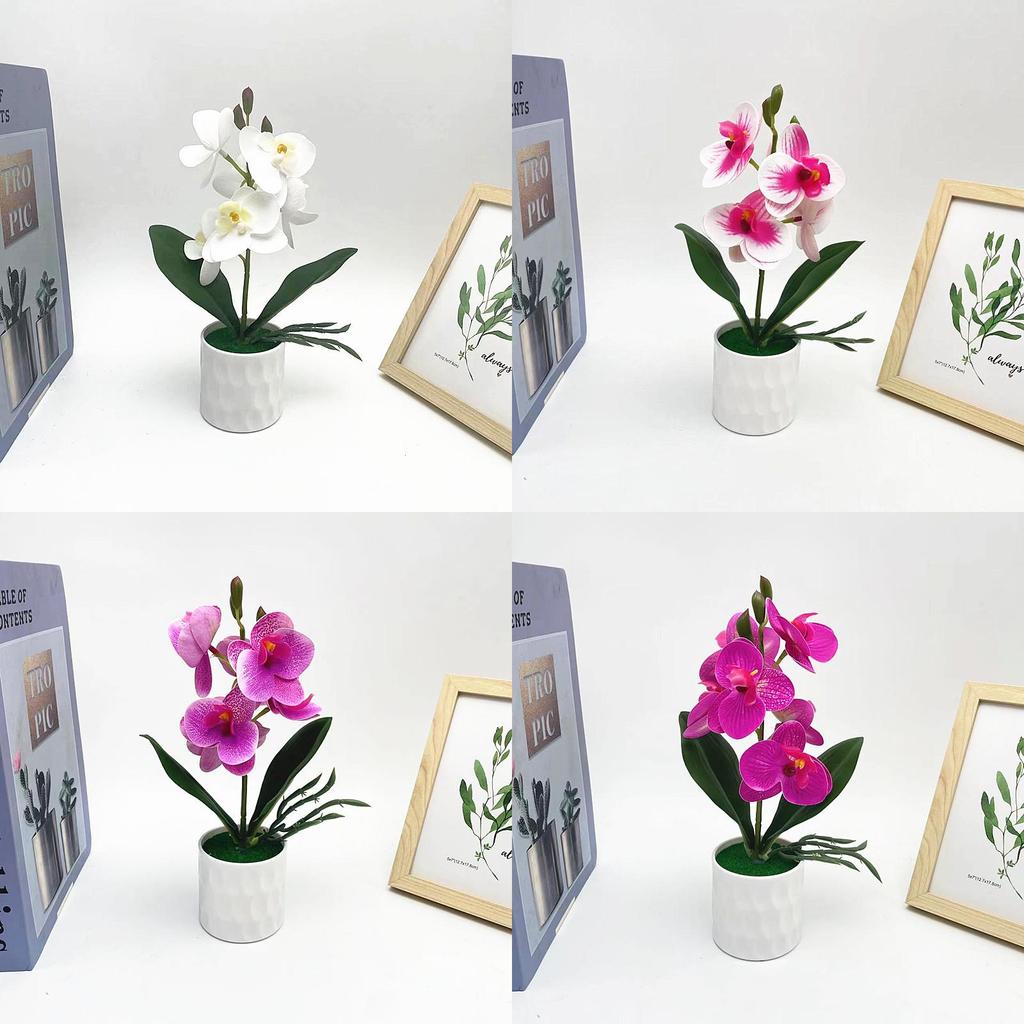 Orchid Faux Butterfly Plant With Plush Material Wedding Decor Props Photography