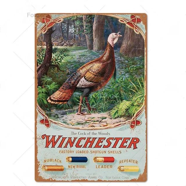Hunting Tin Sign Plaque Metal Vintage Retro Metal Sign Wall Decor for Man Cave Gun Shop Decorative Metal Plate Hunter Gift