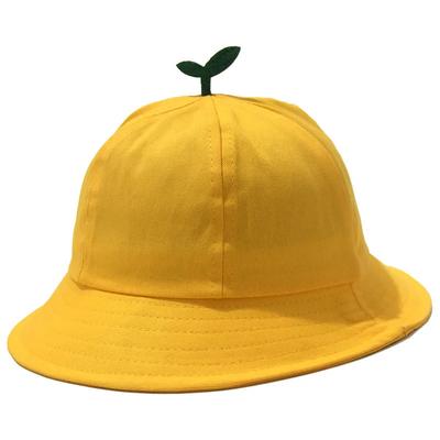 Cute Green Shoots Yellow Baby Hats Wide Brim Baby Boy Girl Bucket Hat Windproof Kids Sun Hat Outdoor Children Bob Beach Caps