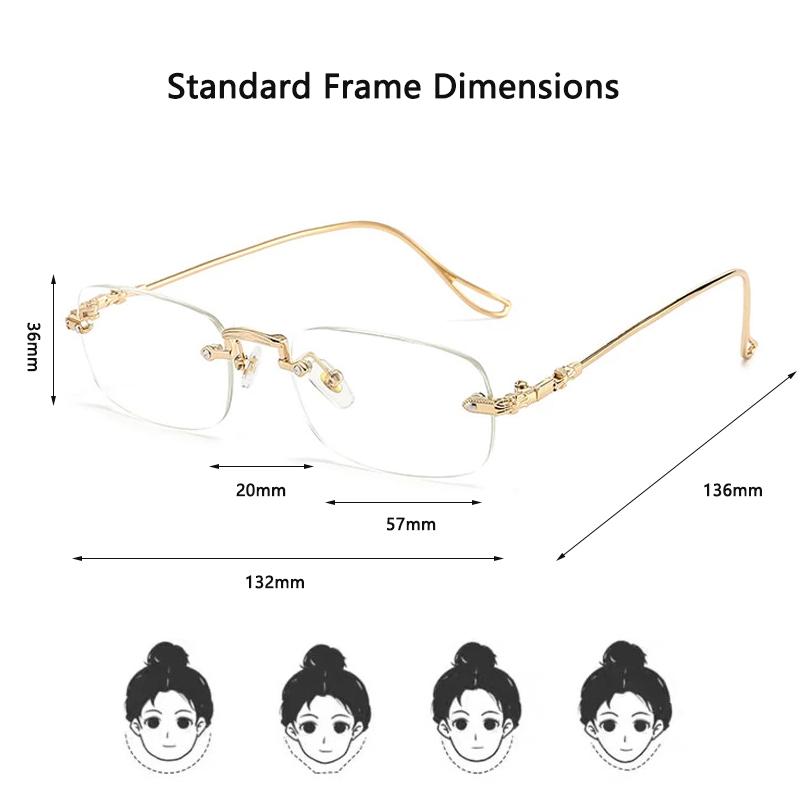 Xiaomi Women Minimalist Luxury Frameless Glasses Metal Temples Anti Blue Light Eyeglasses Office Daily Commute Decor Eyewear