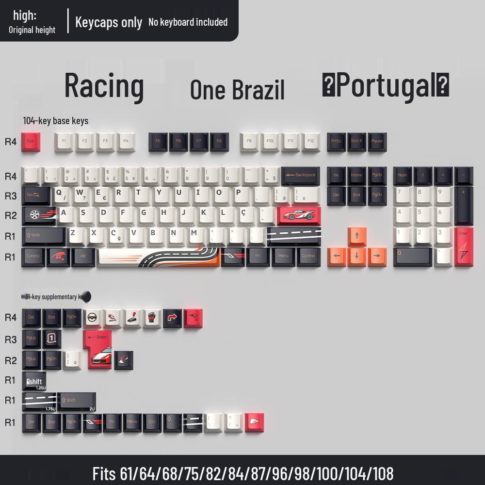 74-Key PBT Dye-Sublimated Keycaps, Original Height, Compatible with 60/61/68-Layout Mechanical Keyboards