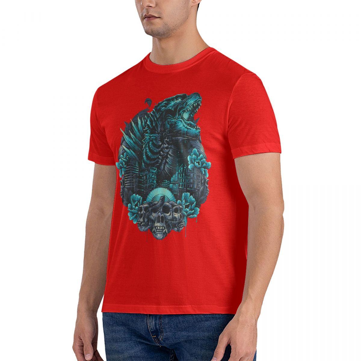 

Godzillaed Rise From The Depths T-Shirt Men Round Neck Cotton T Shirts Short Sleeve Tops Printed Clothing S