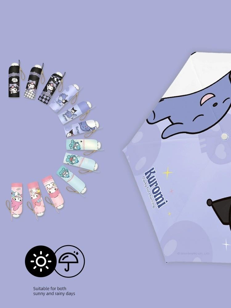 Sanrio Melody Umbrella Child Sun-Proof Female Cute Foldable Student Girl Dual-Use Sun Parasol