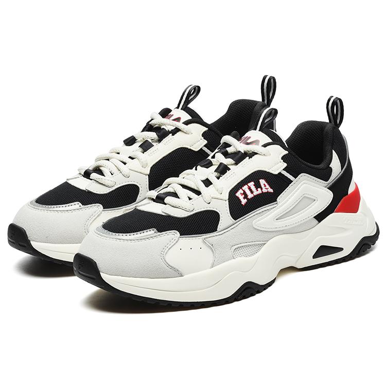 FILA Rayflide Textile, Synthetic Leather Wear resistant And Lightweight Low top Casual Shoes Men's Black White F12M242121FBS