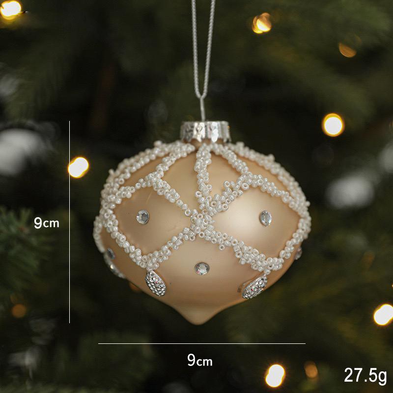 3Pcs Champagne Gold Christmas Balls Elegant Glass Ornaments for Tree Decoration Christmas Baubles Luxury Home Party Winter New