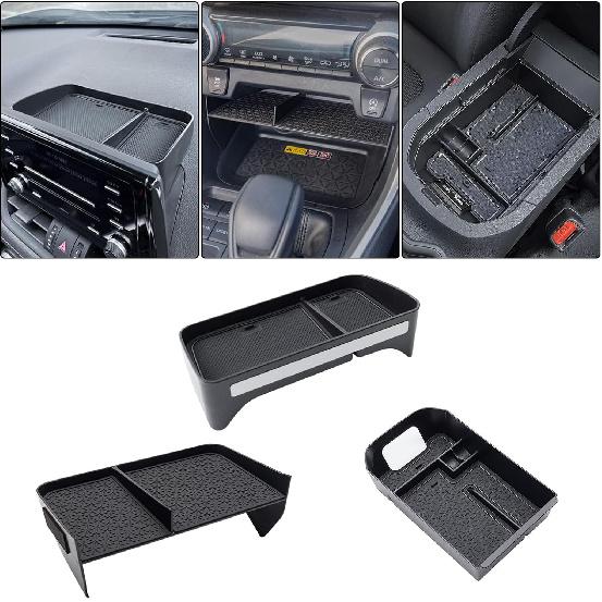 JDMCAR 3PCS Center Console Organizer Tray Set Compatible With Toyota RAV4 -2025 And -2025 RAV4 Prime Ert Three Storage Box, Dash Center Console Tray