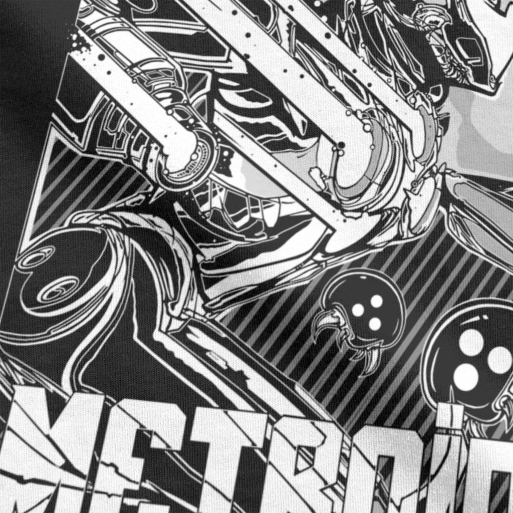 Super Metroid Men T Shirt Game Leisure Tee Shirt Short Sleeve Round Neck T-Shirt Cotton Plus Size Clothes