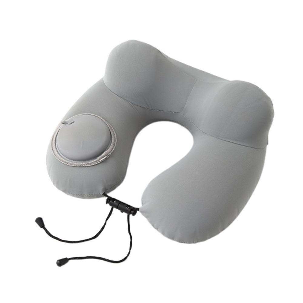 Inflatable U-Shaped Travel Pillow Ice Silk Neck Support Cushion Convenient Neckrest Pad  Airplane