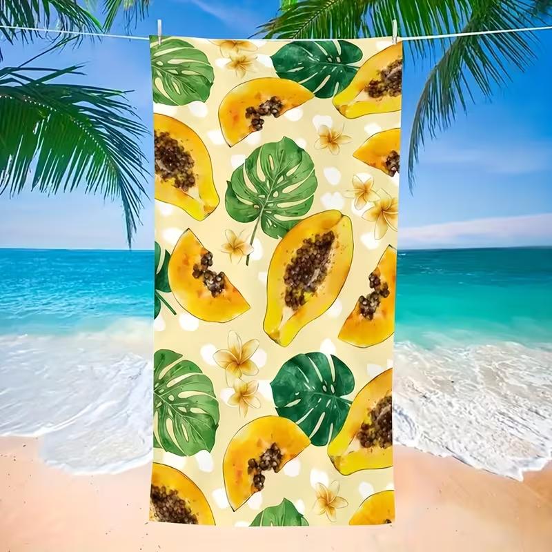 Retro Daisy Flower Beach Towel Boho Warm Orange White Floral Full Print Soft Absorbent Quick Dry Beach Blanket for Daily Us