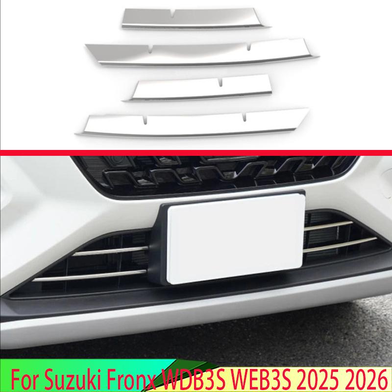 For Suzuki Fronx WDB3S WEB3S 2025 2026 Stainless Steel Front Grille Accent Cover Lower Mesh Trim Molding Styling Bezel Garnish