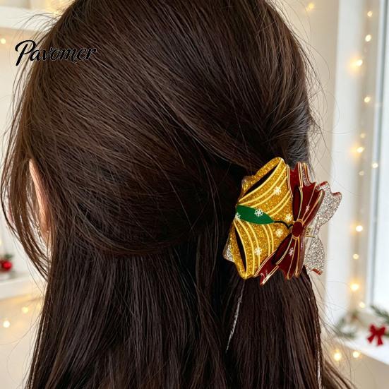 Holiday Hair Clips Christmas Claw for Women Girls, Cute Santa Claus Elk Tree Socks Bells Jewelry Accessories, Non Slip Strong Hold Party & Daily