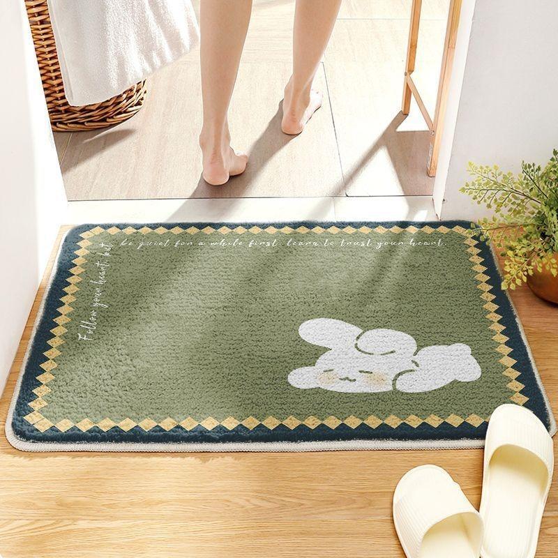Bathroom Absorbent Floor Mat Household Cartoon Imitation Cashmere Non-slip Mat Toilet Toilet Door Carpet Dirt-resistant Foot Mat