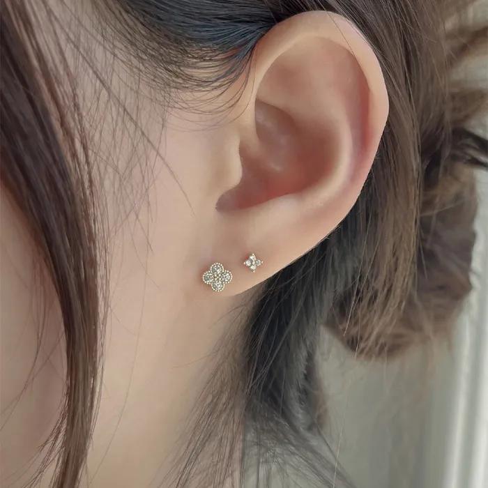 14k clover piercing (2size)