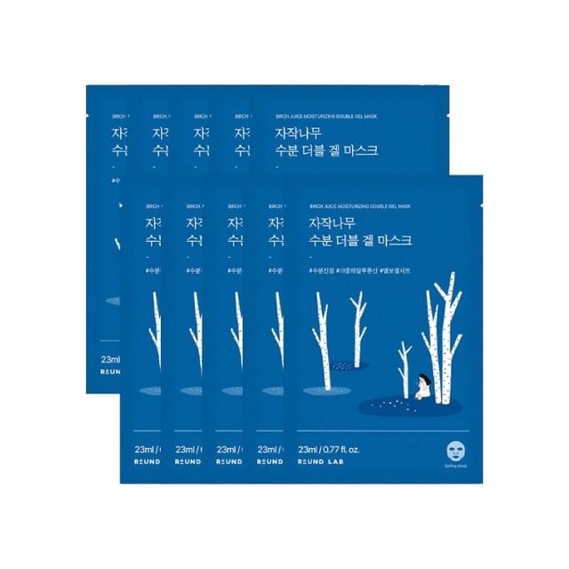 ROUND LAB - Birch Juice Moisturizing Double Gel Mask Set 23ml x 10 sheets