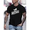 Herren T-Shirt - Distressed Galoppierendes Pferd Print Retro Amerikanisches Vintage Tee, Rundhals Lässiges Outdoor Trainingsshirt Geeignet für Fitnessstudio, Tägliche Kleidung