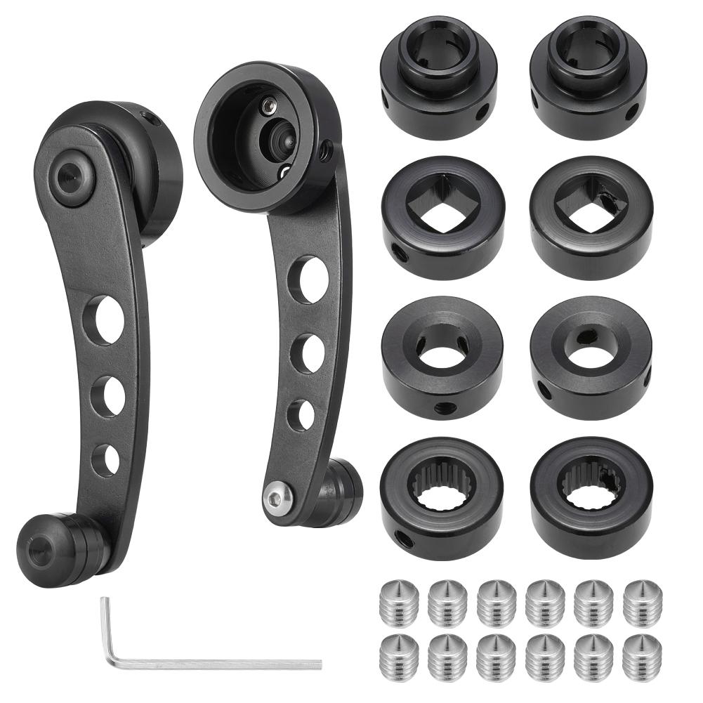 Mâner manivelă geam mașină clasică 2 buc din aliaj de aluminiu Mâner de înfășurare geam mașină Rider Winder manivela Piese auto