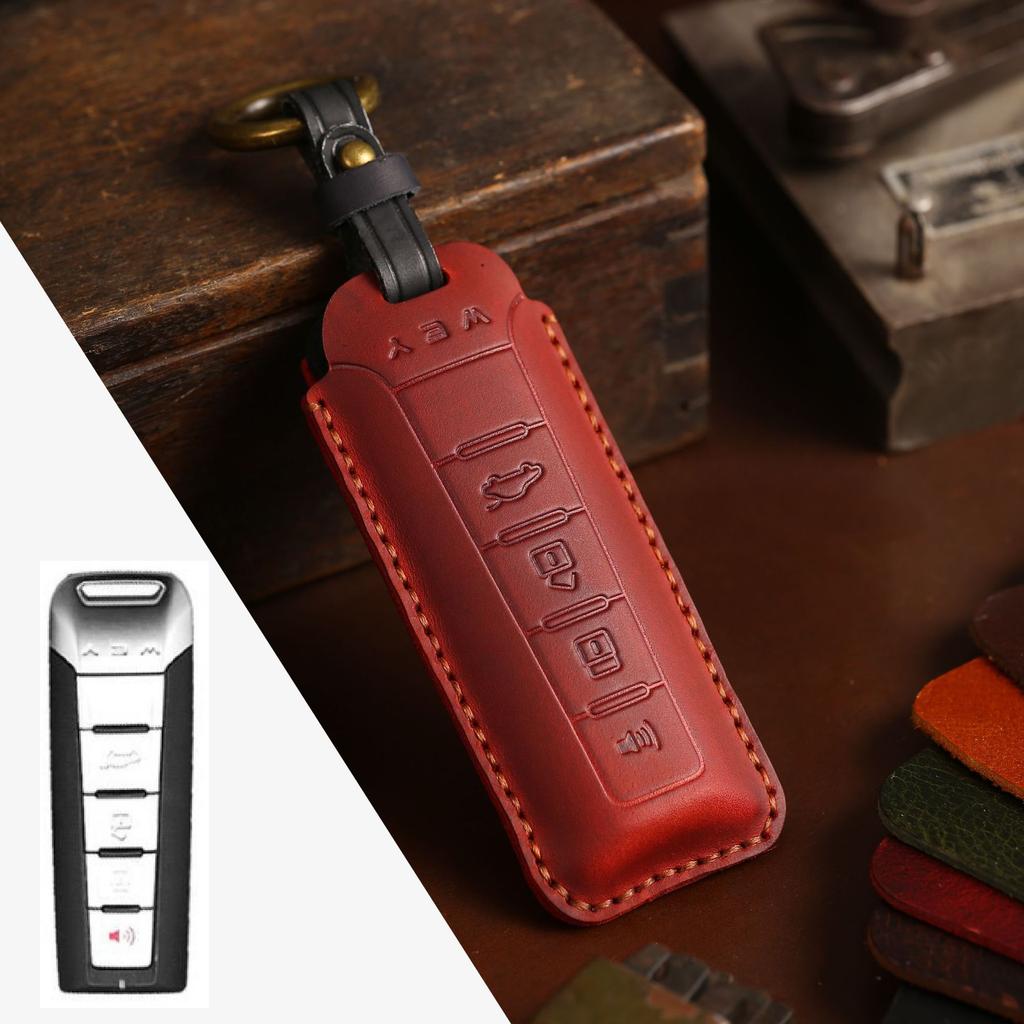 Suitable for Great Wall Wei Pai key bag WEY Wei Pai vv5 vv6 key set vv7 P8 leather key bag shell ring