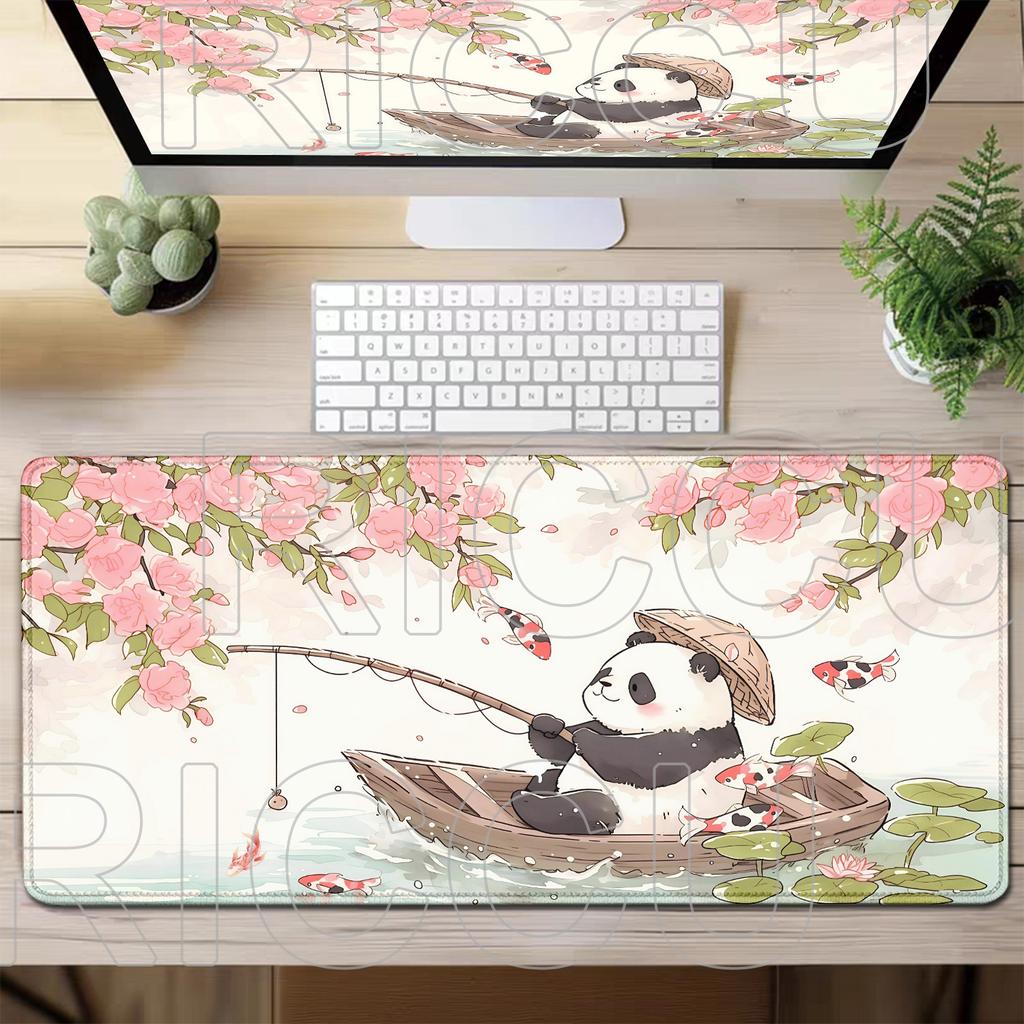 XXL Kawaii Panda HD Printing Mouse Pad Large Computer Office Game Table 400x900mm Mat Rubber carpet Anti-slip Keyboard Desk Pads