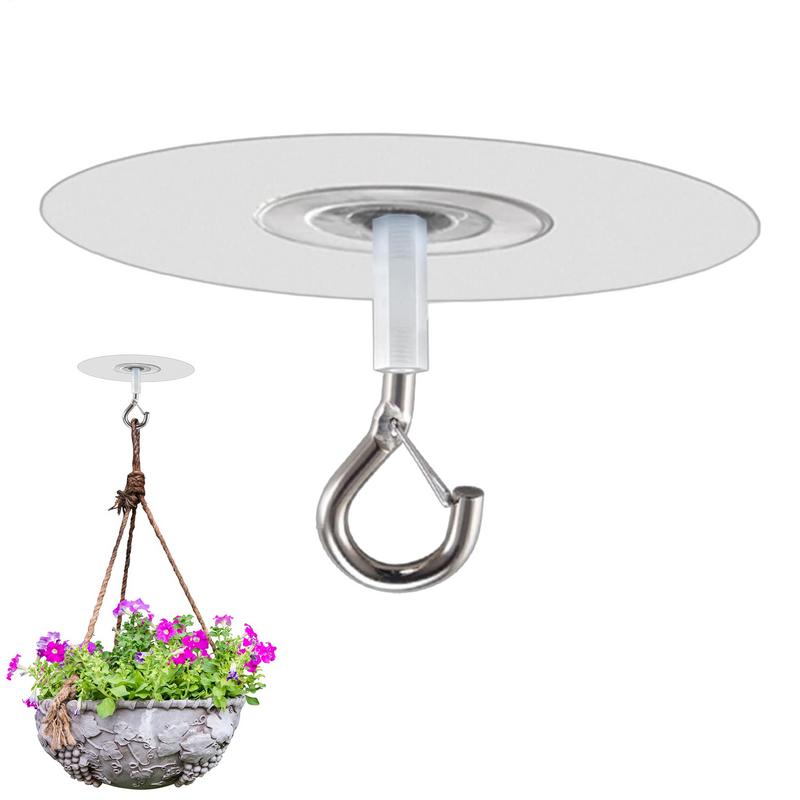 Adhesive Ceiling Hooks With Strong Bearing No-Drill Garden Planter Flower Pot Hanger For Plants Wind Chimes Lights