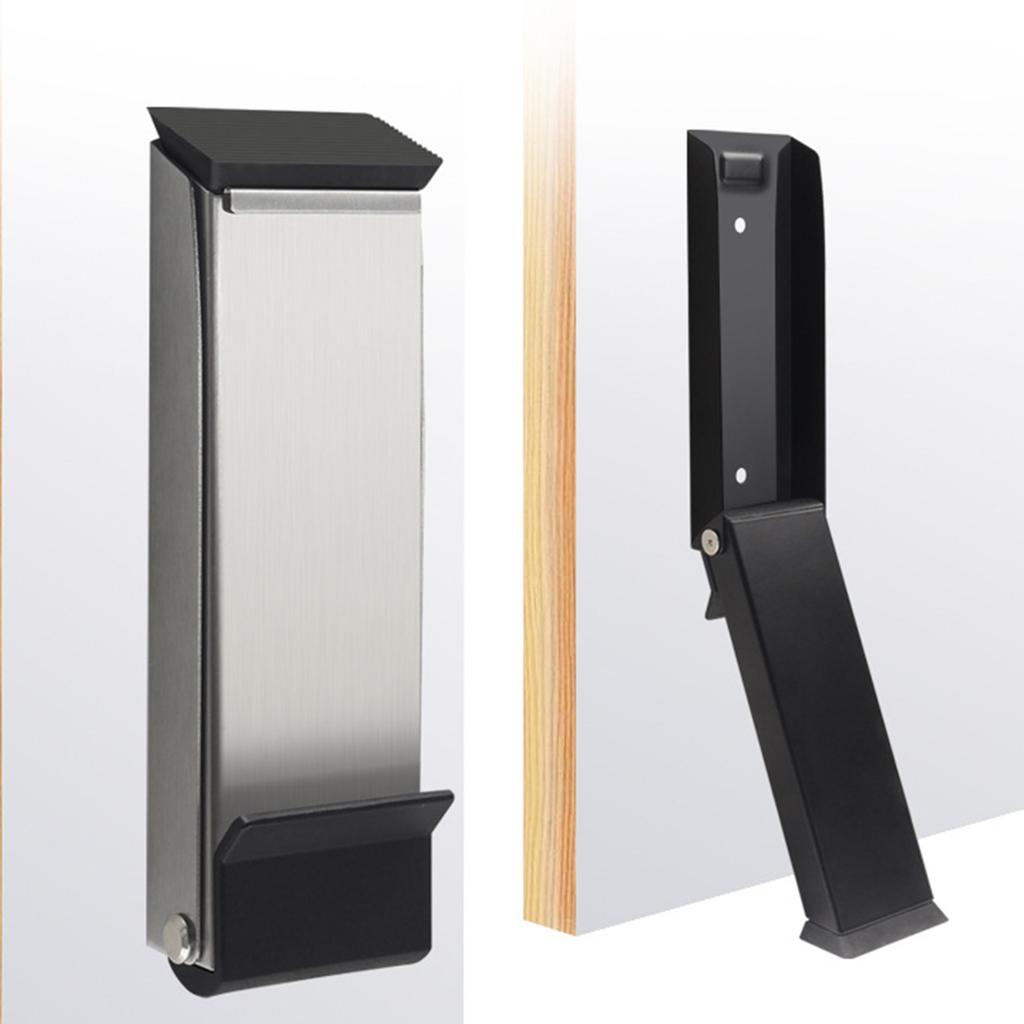 No Drill Installation Door Bottom Kick Down Stopper Heavy Duty Door Holder Strong Adhesive for Windproof Noise Reduction