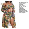3Pcs/Set Women Sexy Bikini Set Print Sling Bra High Waist Swimming Trunks Sunscreen Cardigan Set Quick Drying Swimsuit Beachwear