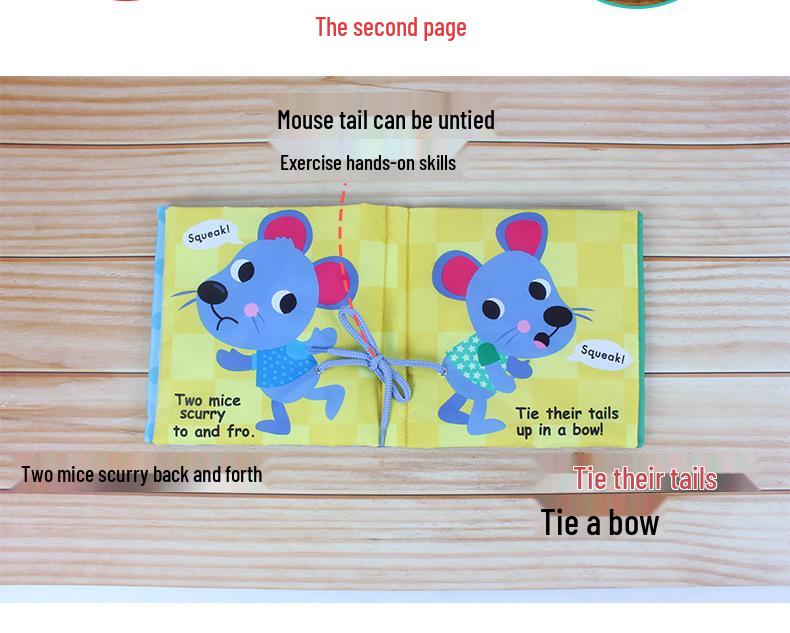 Multifunctional Tear-Proof Cloth Book: Educational Baby Rattle & Enlightenment Toy
