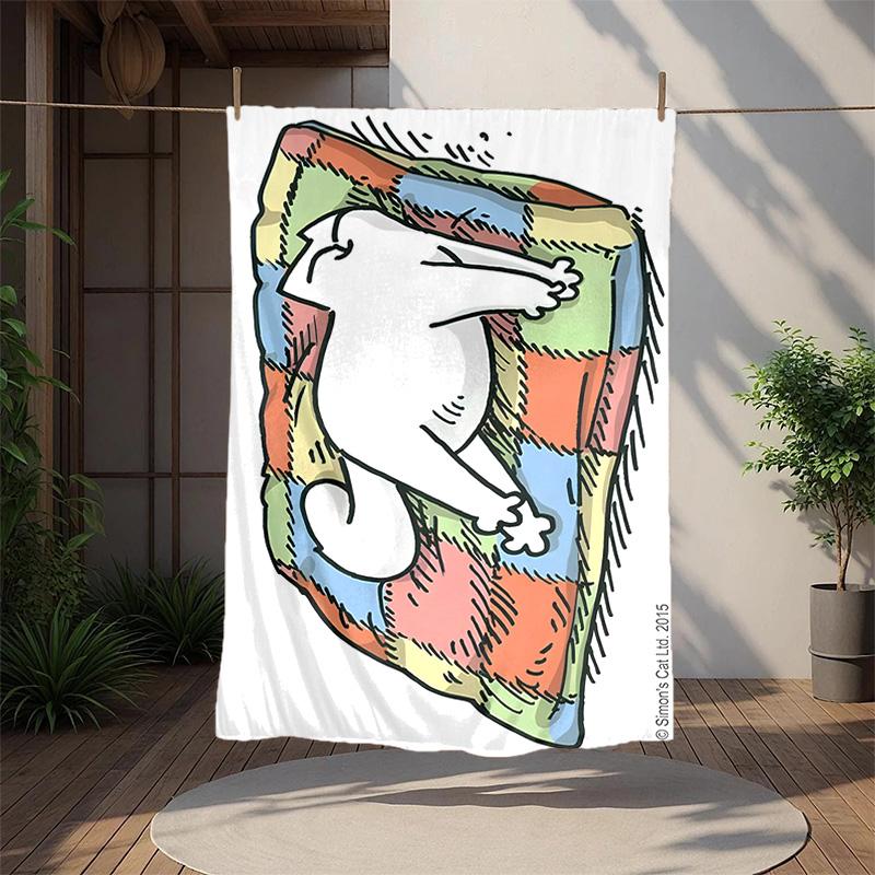 Simon's Cat Flanelldecke Weich Warm Ganzjahresdecke, Design für Camping, Autoreisen, Wandern Sofa, Bett, Büro Perfektes Geschenk für Partys