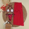Sexy Print 3-teilige Bikinis Damen Badeanzug Bademode Badeanzug Strandbekleidung mit langem Rock Bikini-Set Biquini Weiblich